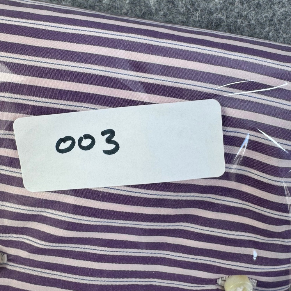 Isaia Napoli Mens Purple Multi Stripe Long Sleeve Button Down Shirt Italy 16.5 - Picture 7 of 7